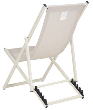 Safavieh BRESLIN Sling Chairs Set of Two – Adjustable, Weather-Resistant Design for Stylish Outdoor Comfort Beige / Beige PAT9040A-SET2