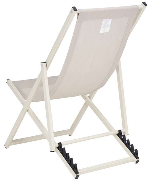 Safavieh BRESLIN Sling Chairs Set of Two – Adjustable, Weather-Resistant Design for Stylish Outdoor Comfort Beige / Beige PAT9040A-SET2