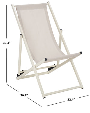 Safavieh BRESLIN Sling Chairs Set of Two – Adjustable, Weather-Resistant Design for Stylish Outdoor Comfort Beige / Beige PAT9040A-SET2