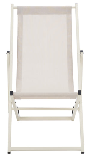 Safavieh BRESLIN Sling Chairs Set of Two – Adjustable, Weather-Resistant Design for Stylish Outdoor Comfort Beige / Beige PAT9040A-SET2