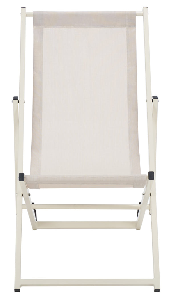 Safavieh BRESLIN Sling Chairs Set of Two – Adjustable, Weather-Resistant Design for Stylish Outdoor Comfort Beige / Beige PAT9040A-SET2
