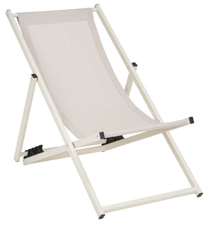 Safavieh BRESLIN Sling Chairs Set of Two – Adjustable, Weather-Resistant Design for Stylish Outdoor Comfort Beige / Beige PAT9040A-SET2