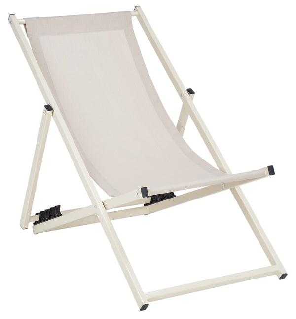 Safavieh BRESLIN Sling Chairs Set of Two – Adjustable, Weather-Resistant Design for Stylish Outdoor Comfort Beige / Beige PAT9040A-SET2