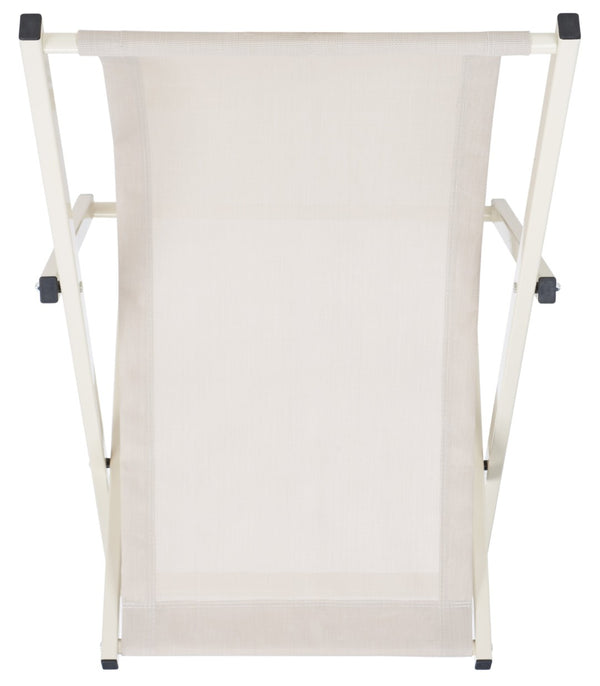 Safavieh BRESLIN Sling Chairs Set of Two – Adjustable, Weather-Resistant Design for Stylish Outdoor Comfort Beige / Beige PAT9040A-SET2
