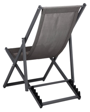 Safavieh BRESLIN Sling Chairs Set of Two – Adjustable, Weather-Resistant Design for Stylish Outdoor Comfort Grey / Grey PAT9040B-SET2