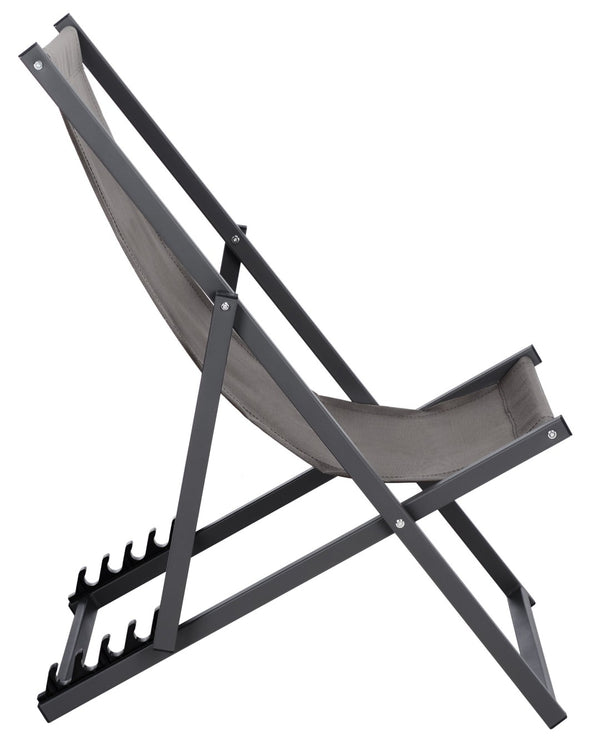 Safavieh BRESLIN Sling Chairs Set of Two – Adjustable, Weather-Resistant Design for Stylish Outdoor Comfort Grey / Grey PAT9040B-SET2