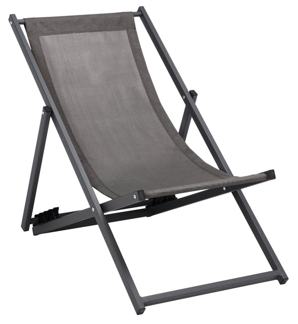 Safavieh BRESLIN Sling Chairs Set of Two – Adjustable, Weather-Resistant Design for Stylish Outdoor Comfort Grey / Grey PAT9040B-SET2