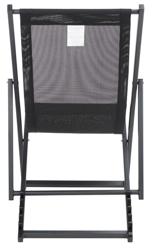 Safavieh BRESLIN Sling Chairs Set of Two – Adjustable, Weather-Resistant Design for Stylish Outdoor Comfort Black / Black PAT9040C-SET2