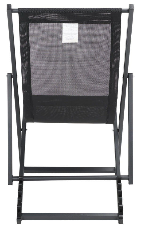 Safavieh BRESLIN Sling Chairs Set of Two – Adjustable, Weather-Resistant Design for Stylish Outdoor Comfort Black / Black PAT9040C-SET2