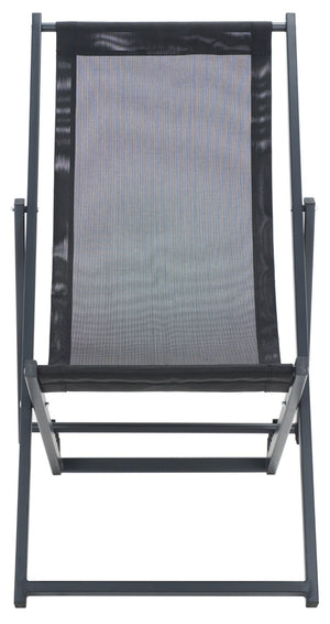 Safavieh BRESLIN Sling Chairs Set of Two – Adjustable, Weather-Resistant Design for Stylish Outdoor Comfort Black / Black PAT9040C-SET2