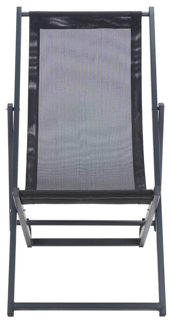 Safavieh BRESLIN Sling Chairs Set of Two – Adjustable, Weather-Resistant Design for Stylish Outdoor Comfort Black / Black PAT9040C-SET2
