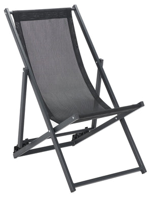 Safavieh BRESLIN Sling Chairs Set of Two – Adjustable, Weather-Resistant Design for Stylish Outdoor Comfort Black / Black PAT9040C-SET2
