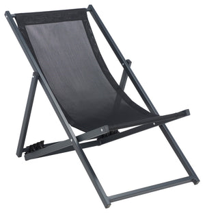 Safavieh BRESLIN Sling Chairs Set of Two – Adjustable, Weather-Resistant Design for Stylish Outdoor Comfort Black / Black PAT9040C-SET2