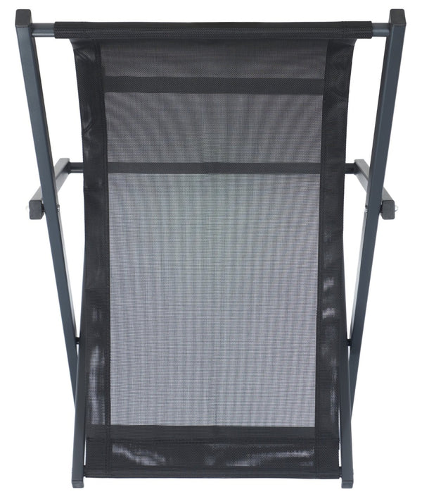 Safavieh BRESLIN Sling Chairs Set of Two – Adjustable, Weather-Resistant Design for Stylish Outdoor Comfort Black / Black PAT9040C-SET2