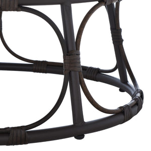 Safavieh KIRAYA Papasan Chair - Cozy Grey Fabric Cushion with Stylish Brown Metal Frame for Outdoor Relaxation PAT9041A