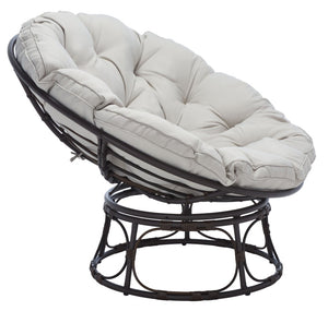 Safavieh KIRAYA Papasan Chair - Cozy Grey Fabric Cushion with Stylish Brown Metal Frame for Outdoor Relaxation PAT9041A