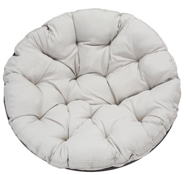 Safavieh KIRAYA Papasan Chair - Cozy Grey Fabric Cushion with Stylish Brown Metal Frame for Outdoor Relaxation PAT9041A