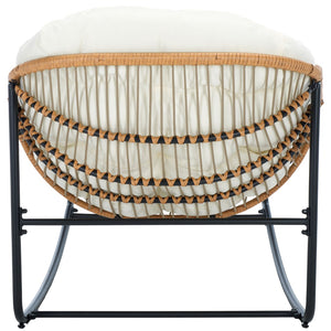 Safavieh RAVENA Rocking Chair - Stylish Rattan Shell with Plush Cushion for Cozy Indoor & Outdoor Relaxation PAT9042A