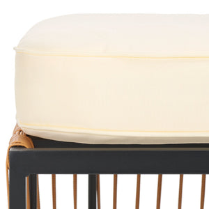 Safavieh BOLA Outdoor Bench with Beige Cushion - Stylish, Weather-Resistant PE Rattan for Patios & Decks PAT9044A