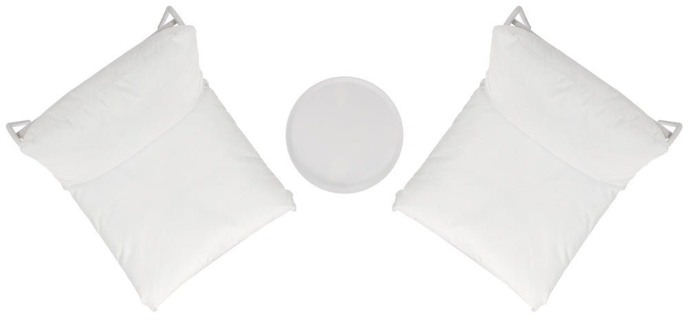 Safavieh ARCHIE 3-Piece Outdoor Living Set – Modern White Frame & Plush Beige Cushions for Patio Comfort PAT9047A