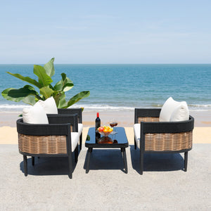 Safavieh Harrison 4-piece Black And Taupe Living Room Set - Stylish Elegance & Ultimate Comfort For Your Home Black ,Taupe Pat7740a,Set2 ,Pat7741a Pat9513a-kit2