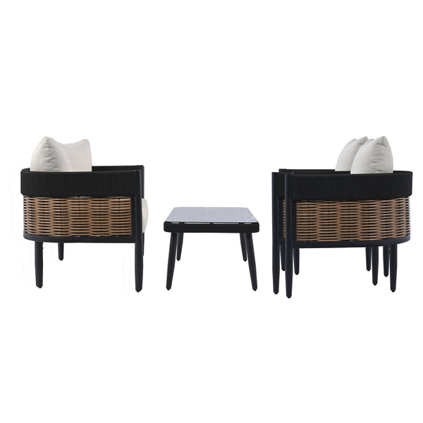 Safavieh Harrison 4-piece Black And Taupe Living Room Set - Stylish Elegance & Ultimate Comfort For Your Home Black ,Taupe Pat7740a,Set2 ,Pat7741a Pat9513a-kit2