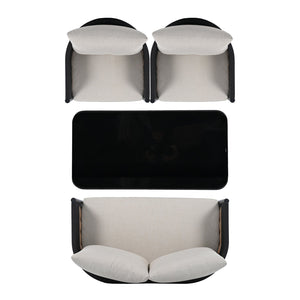 Safavieh Harrison 4-piece Black And Taupe Living Room Set - Stylish Elegance & Ultimate Comfort For Your Home Black ,Taupe Pat7740a,Set2 ,Pat7741a Pat9513a-kit2