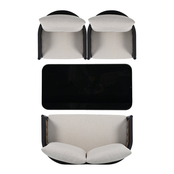 Safavieh Harrison 4-piece Black And Taupe Living Room Set - Stylish Elegance & Ultimate Comfort For Your Home Black ,Taupe Pat7740a,Set2 ,Pat7741a Pat9513a-kit2