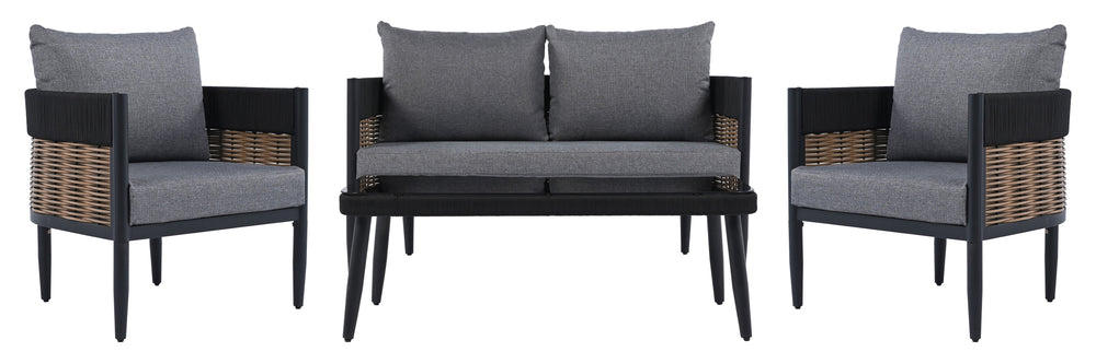 Safavieh Harrison 4 Pc Set - Elegant Black And Grey Ensemble For Modern Living Spaces And Timeless Style Black ,Grey Pat7740b,Set2 ,Pat7741b Pat9513b-kit2