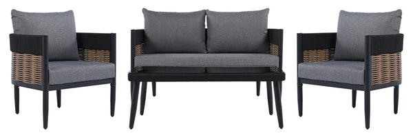 Safavieh Harrison 4 Pc Set - Elegant Black And Grey Ensemble For Modern Living Spaces And Timeless Style Black ,Grey Pat7740b,Set2 ,Pat7741b Pat9513b-kit2