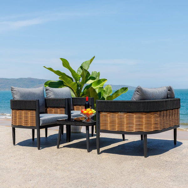 Safavieh Harrison 4 Pc Set - Elegant Black And Grey Ensemble For Modern Living Spaces And Timeless Style Black ,Grey Pat7740b,Set2 ,Pat7741b Pat9513b-kit2