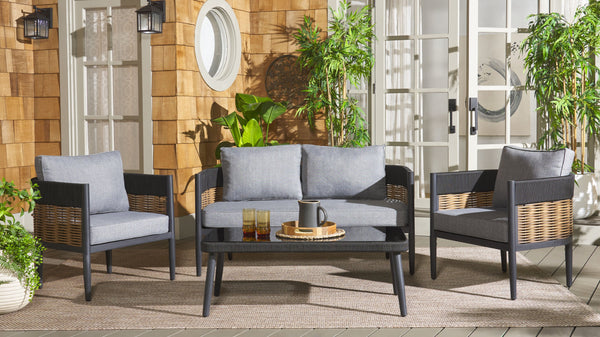 Safavieh Harrison 4 Pc Set - Elegant Black And Grey Ensemble For Modern Living Spaces And Timeless Style Black ,Grey Pat7740b,Set2 ,Pat7741b Pat9513b-kit2