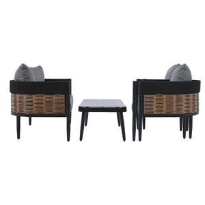 Safavieh Harrison 4 Pc Set - Elegant Black And Grey Ensemble For Modern Living Spaces And Timeless Style Black ,Grey Pat7740b,Set2 ,Pat7741b Pat9513b-kit2
