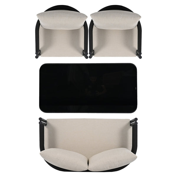 Safavieh Viola 4 Pc Set - Chic Black & Taupe Living Room Collection For Timeless Style & Comfort Black ,Taupe Pat7750a,Set2 ,Pat7751a Pat9514a-kit2