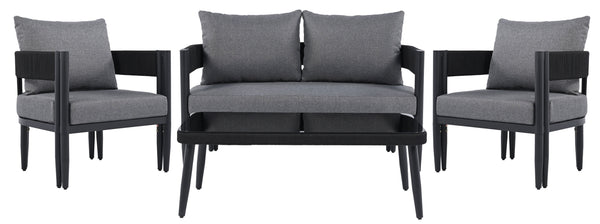 Safavieh Viola 4 Pc Set In Black & Grey – Stylish, Modern Furniture For A Chic Home Upgrade And Comfort Black ,Grey Pat7750b,Set2 ,Pat7751b Pat9514b-kit2