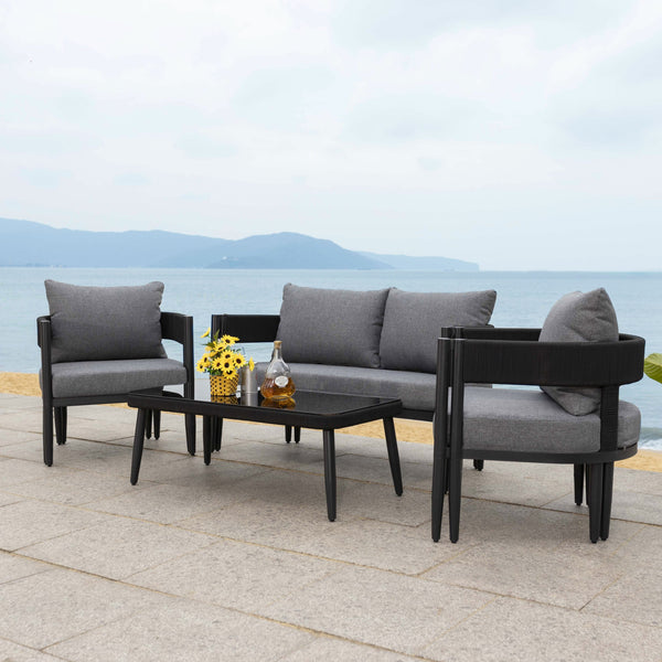 Safavieh Viola 4 Pc Set In Black & Grey – Stylish, Modern Furniture For A Chic Home Upgrade And Comfort Black ,Grey Pat7750b,Set2 ,Pat7751b Pat9514b-kit2