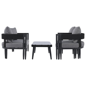 Safavieh Viola 4 Pc Set In Black & Grey – Stylish, Modern Furniture For A Chic Home Upgrade And Comfort Black ,Grey Pat7750b,Set2 ,Pat7751b Pat9514b-kit2