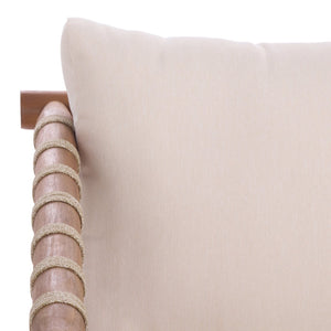 Safavieh Sabrina 4 Pc Set - Elegant Teak & Cream Outdoor Furniture For Stylish Gatherings & Relaxation Teak Brown ,Cream Pat6809a,Set2 ,Pat6810a Pat9518a-kit2