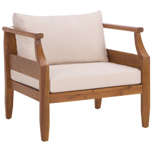 Safavieh Alta 4 Pc Set In Teak & Cream – Elegant Outdoor Furniture For Style, Comfort & Durability Teak Brown ,Cream Pat6811a,Set2 ,Pat6812a Pat9519a-kit2