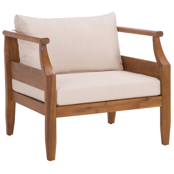 Safavieh Alta 4 Pc Set In Teak & Cream – Elegant Outdoor Furniture For Style, Comfort & Durability Teak Brown ,Cream Pat6811a,Set2 ,Pat6812a Pat9519a-kit2