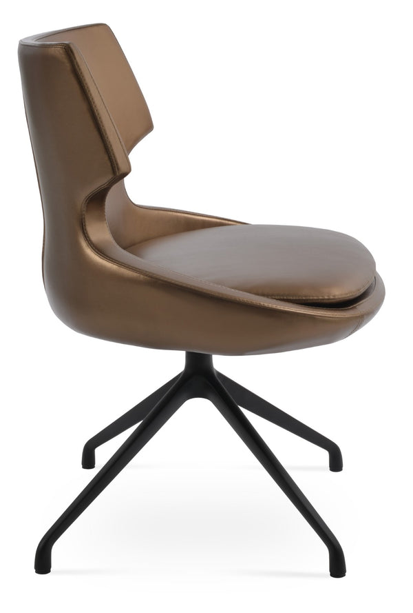 Soho Concept Patara Spider Chair - Stylish Leatherette Dining Chair With Aluminum Base & 2-year Warranty, Light Grey Black,Gold  Soho-concept-dining-chair-05483