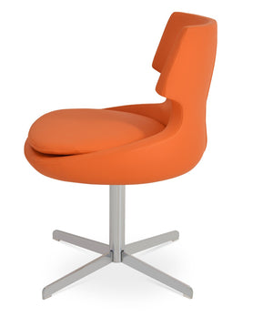 Soho Concept Patara Swivel Dining Chair – Stylish Leatherette Design In Soft Black & White, 2-year Guarantee! Chrome,Orange  Soho-concept-dining-chair-05485