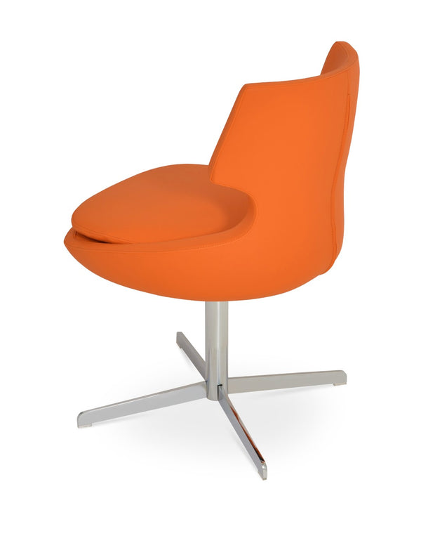 Soho Concept Patara Swivel Dining Chair – Stylish Leatherette Design In Soft Black & White, 2-year Guarantee! Chrome,Orange  Soho-concept-dining-chair-05485