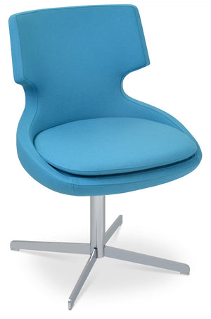 Soho Concept Patara Swivel Dining Chair In Camira Era Fabric - 10 Year Guarantee, Stylish Black & Silver Finish Chrome,Blue  Soho-concept-dining-chair-05484
