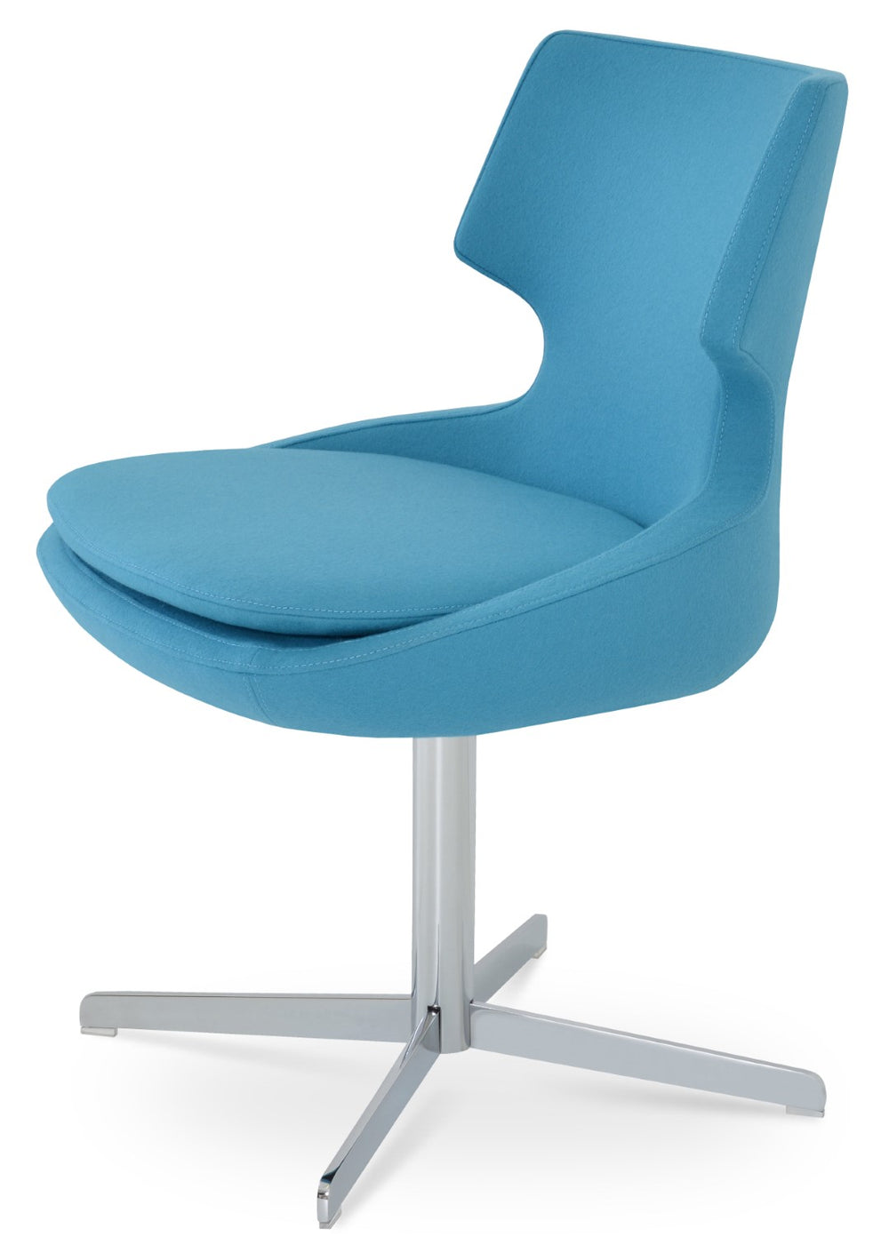 Soho Concept Patara Swivel Dining Chair In Camira Era Fabric - 10 Year Guarantee, Stylish Black & Silver Finish Turquoise,Chrome  Soho-concept-dining-chair-05487