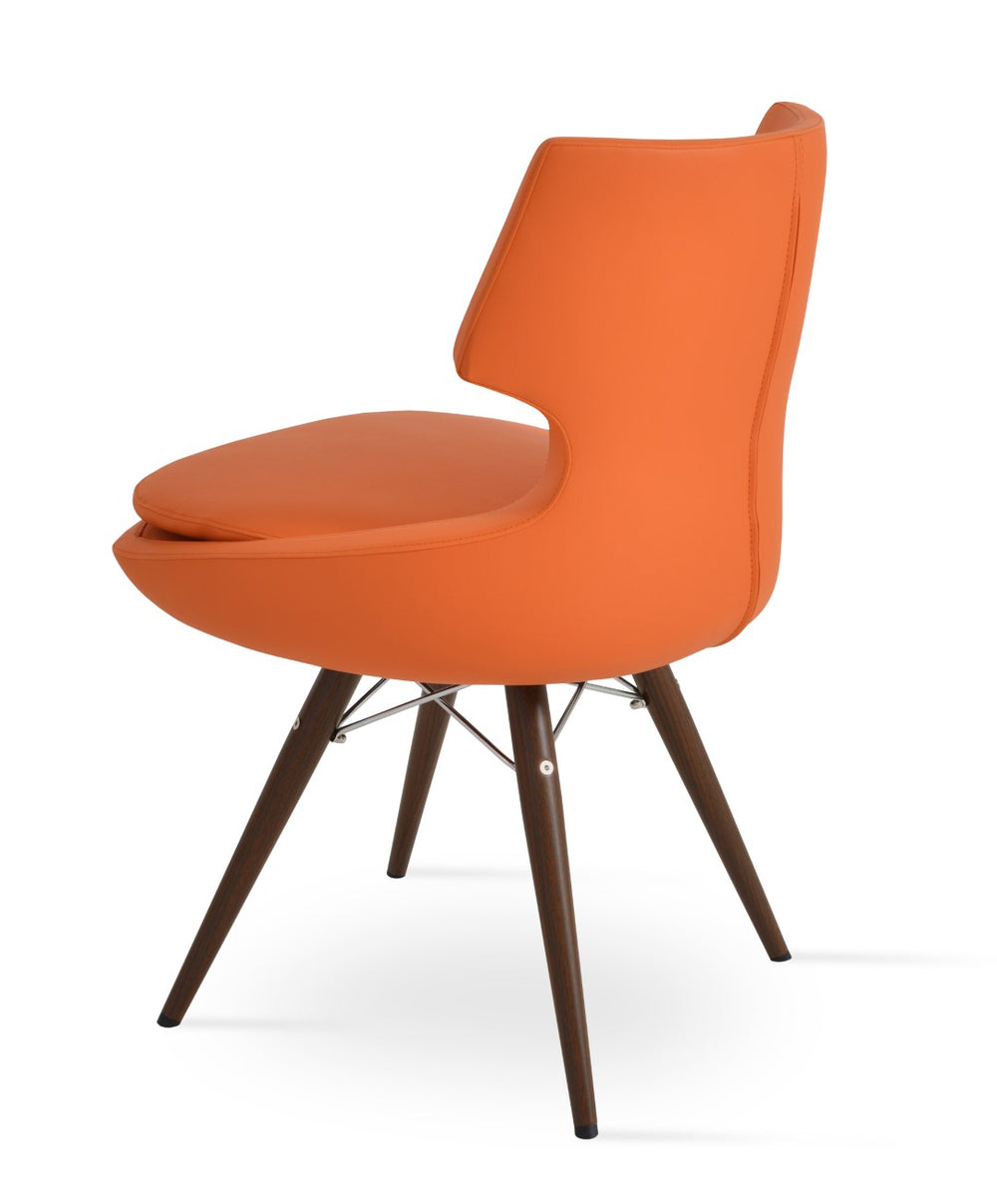 Soho Concept Patara Mw Dining Chair - Modern Comfort With Swivel Mechanism, Soft Leatherette, Walnut Finish, 2-year Guarantee Walnut,Orange  Soho-concept-dining-chair-05496