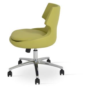 Soho Concept Patara Office Chairs - Stylish Metal Base With Leatherette Upholstery & 2-year Guarantee, Black Green  Soho-concept-dining-chair-11951