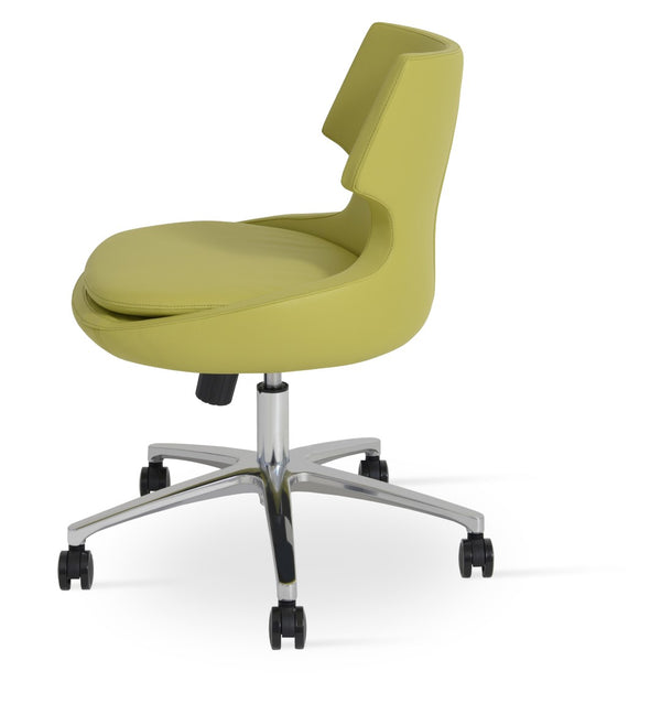 Soho Concept Patara Office Chairs - Stylish Metal Base With Leatherette Upholstery & 2-year Guarantee, Black Green  Soho-concept-dining-chair-11951