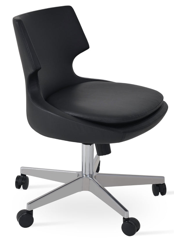 Soho Concept Patara Office Chairs - Stylish Metal Base With Leatherette Upholstery & 2-year Guarantee, Black Black  Soho-concept-dining-chair-11949