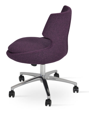 Soho Concept Patara Office Chair - Luxurious Camira Blazer Wool, 10-year Guarantee, Adjustable Height, Dark Grey Deep Maroon  Soho-concept-dining-chair-11950